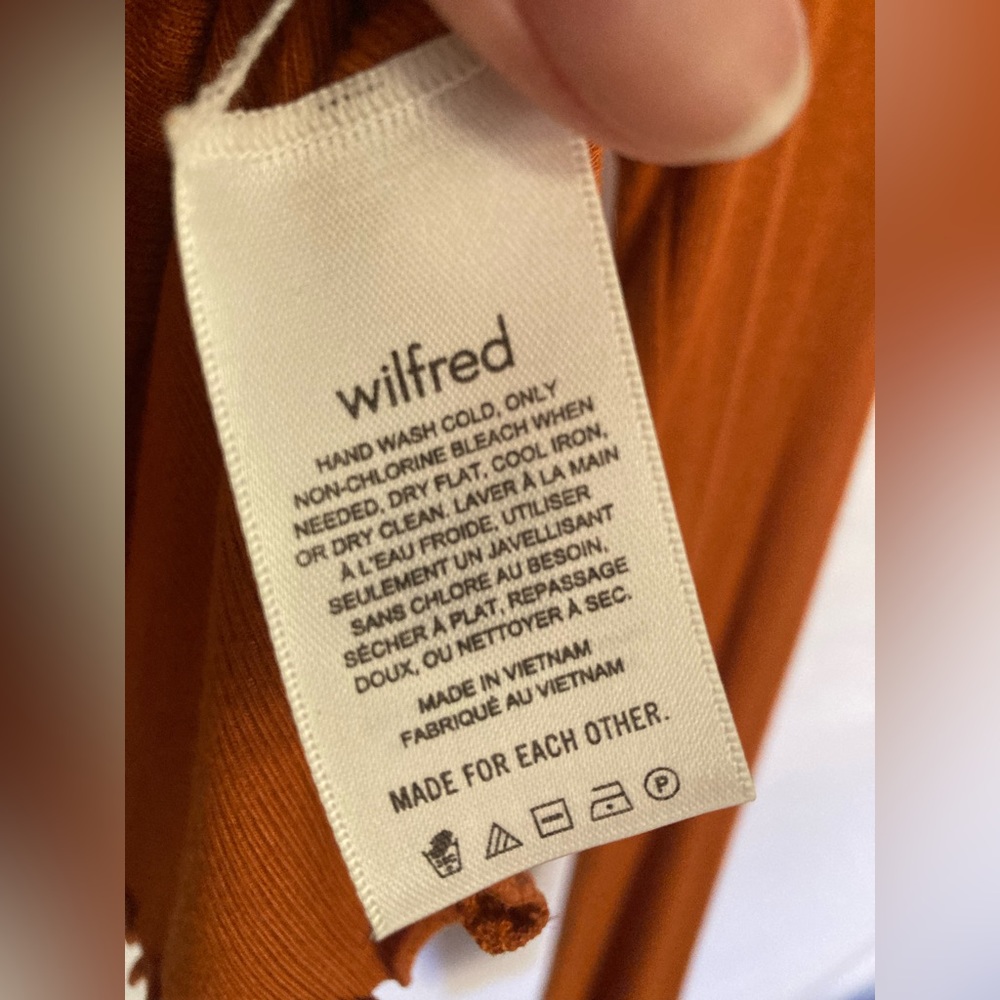 Burnt Orange Wilfred Cropped Mock Turtleneck Top Sz S - Picture 4 of 5